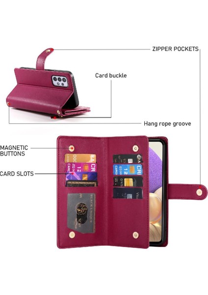 Samsung Galaxy A32 5g Için Flip Case Crossbody Kayış Çok Fonksiyonlu Standı (Yurt Dışından) indirimleri