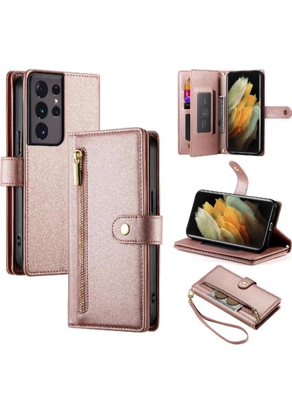 Samsung Galaxy S21 Ultra Cüzdan Iş Için Flip Case Çok Fonksiyonlu (Yurt Dışından) modelleri