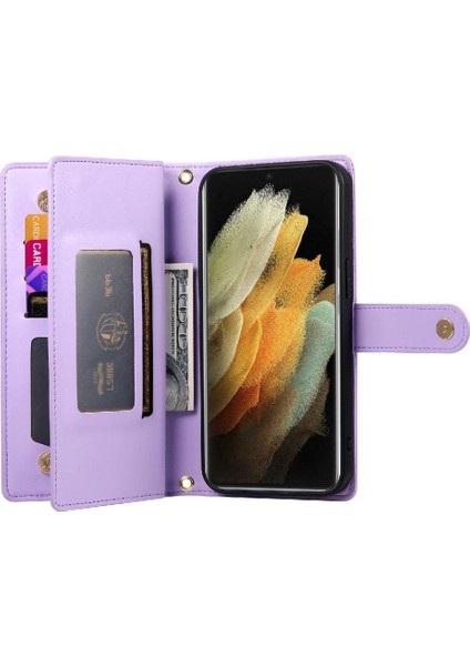 Samsung Galaxy S21 Ultra Cüzdan Iş Için Flip Case Çok Fonksiyonlu (Yurt Dışından) modelleri