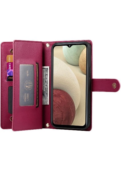 Samsung Galaxy A12 Için Flip Case/M12 Crossbody Kayış Çok Fonksiyonlu (Yurt Dışından)