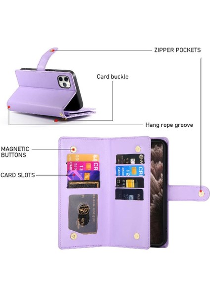 Iphone 11 Için Flip Case Pro Max Iş Crossbody Kayış Standı Cüzdan (Yurt Dışından) indirimleri
