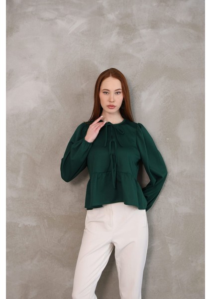 Yaka Biye Etek Büzgülü Tunik-Siyah fiyatları