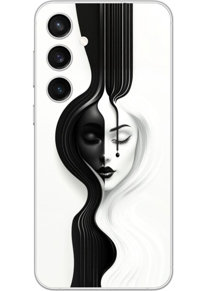 Samsung Galaxy S23 Uyumlu Şeffaf Kılıf Estetik Yüz 3 Tasarımlı