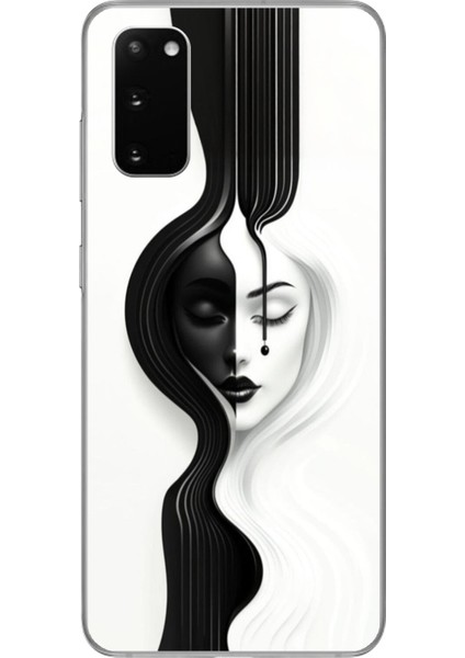 Samsung Galaxy S20+ Uyumlu Şeffaf Kılıf Estetik Yüz 3 Tasarımlı