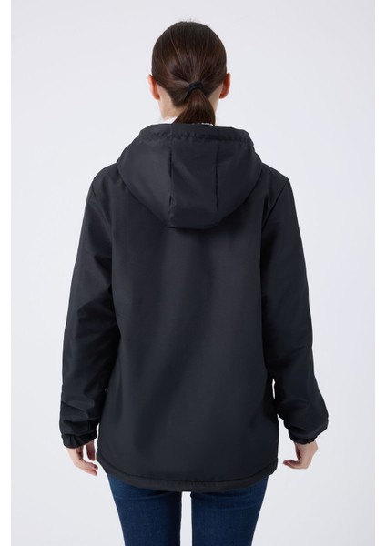 Kadın Siyah Içi Kürklü Su ve Rüzgar Geçirmez Kapüşonlu Kışlık Mont & Kaban & Parka fırsatları