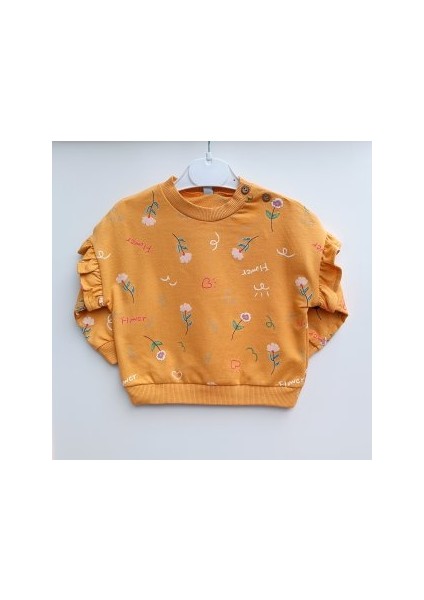 Kız Bebek Çicek Baskılı Fırfırlı 2'li Takım modelleri