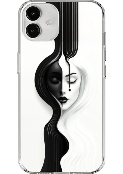 iPhone 12 Uyumlu Şeffaf Kılıf Estetik Yüz 3 Tasarımlı