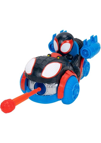 Marvel Spidey ve Inanılmaz Arkadaşları Plastik Ağ Fırlayan Araçlar Serisi Miles Morales (Spin)