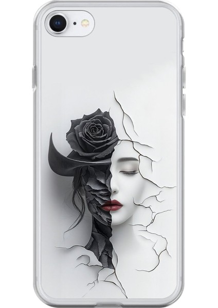 iPhone 6 Uyumlu Şeffaf Kılıf Estetik Yüz 4 Tasarımlı
