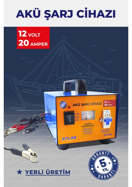 Tekne Akü Şarj Cihazı 12 Volt 20 Amper