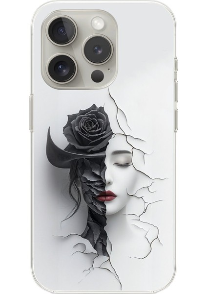 iPhone 14 Pro Uyumlu Şeffaf Kılıf Estetik Yüz 4 Tasarımlı
