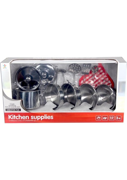 Kitchen Çelik Tencere Tava Seti 12 Parça