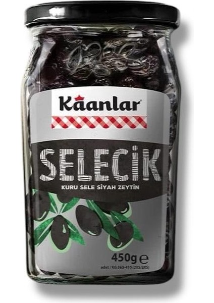 Kuru Sele Siyah Zeytin Selecik 450 gr (351-410)