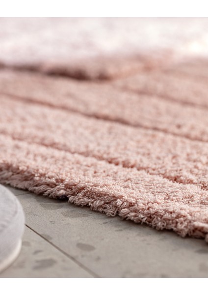 Serre 2'li Pamuklu Banyo Paspası - Pudra modelleri