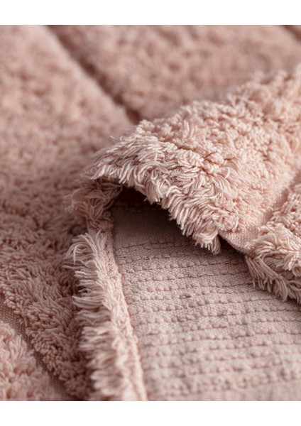 Serre 2'li Pamuklu Banyo Paspası - Pudra indirimleri