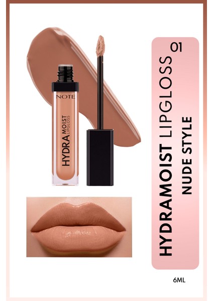 Hydramoist Lipgloss Nemlendirici Dudak Parlatıcısı - 01 Nude Style - Nude