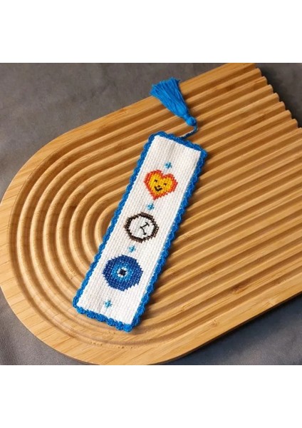 2648 El Yapımı Kalp Temalı Kanaviçe Kitap Ayracı fiyatları