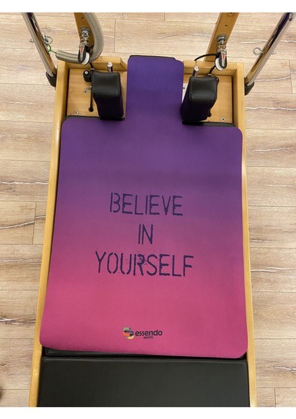 'belıeve In Yourself' Pembe Sloganlı Pilates Reformer Mat ( Pilates Matı )
