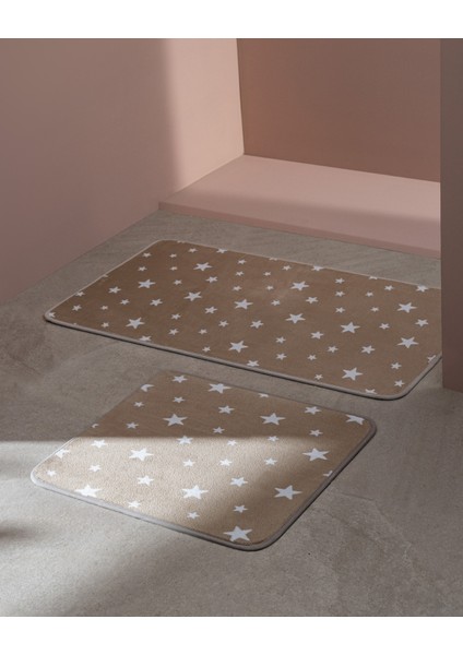 Félicité Yıldızlı 2'li Banyo Paspası - Toprak