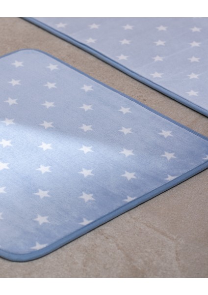 Félicité Yıldızlı 2'li Banyo Paspası - Mavi fiyatları