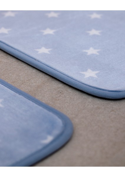 Félicité Yıldızlı 2'li Banyo Paspası - Mavi modelleri