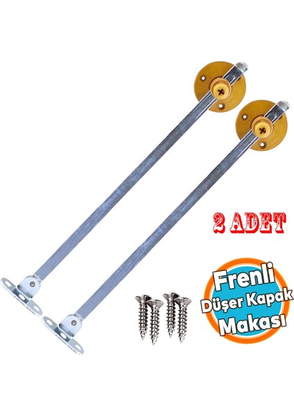 Düşer Kapak Makası Frenli Dolap Çekmece Metal 25 cm Sessiz Açma Kapama Amortisör Piston Bar 2 Adet