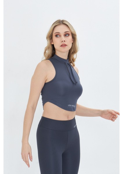 Soft Touch Bedene Oturan Ip Detaylı Sporcu Crop Sütyeni indirimleri