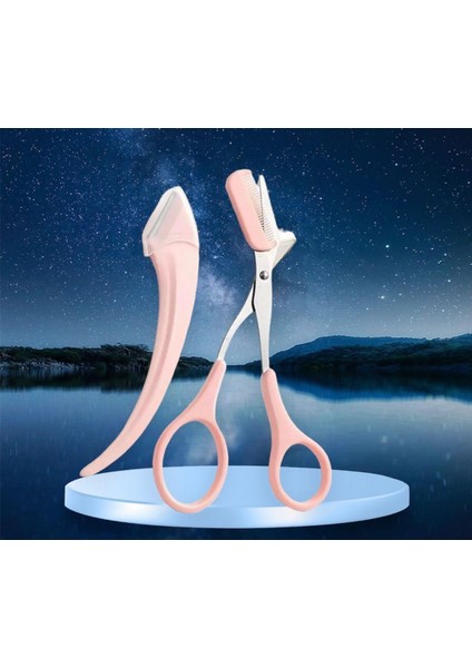 Kaş Düzeltme Makası Taraklı Kaş Usturası Şekillendirici İpek Kirpik Kaş Bıyık Alma Aleti 1 Adet