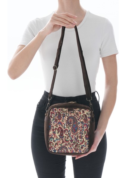 Iran Işi El Yapımı Etnik Desenli Acı Kahve Askılı Küçük Boy Omuz Çantası modelleri