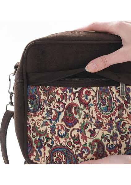 Iran Işi El Yapımı Etnik Desenli Acı Kahve Askılı Küçük Boy Omuz Çantası fırsatları