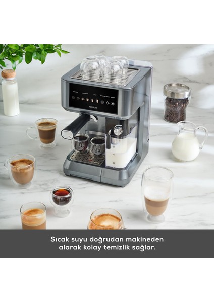 Mycaffe Barista S10 Entegre Süt Hazneli Otomatik Espresso Latte ve Cappuccino Mak. Galaxygrey modelleri