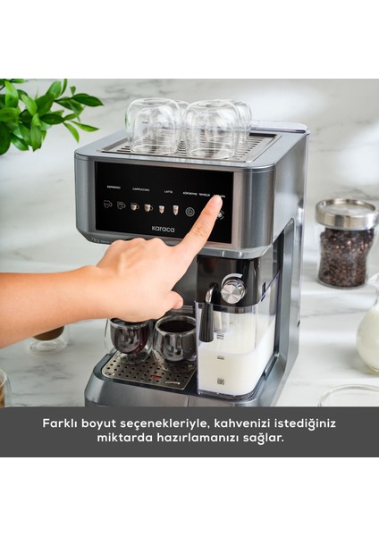 Mycaffe Barista S10 Entegre Süt Hazneli Otomatik Espresso Latte ve Cappuccino Mak. Galaxygrey fırsatları