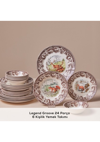 Forever Bone Legend Groove 24 Parça 6 Kişilik Yemek Takımı