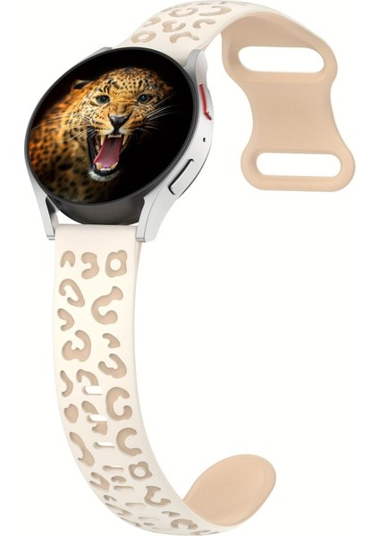 Huawei Watch Gt Gt2 Gt3 Gt4 42mm/Magıc 2/Amazfit 20mm Kordon Leopar Desen Yumuşak Silikon Kordon