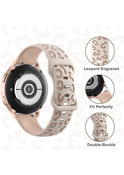 Huawei Watch Gt Gt2 Gt3 Gt4 42mm/Magıc 2/Amazfit 20mm Kordon Leopar Desen Yumuşak Silikon Kordon