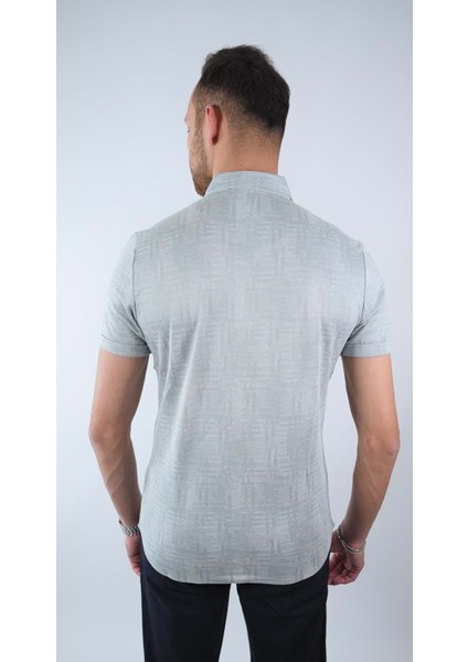 Erkek Desenli Gri Kısa Kol Gömlek fiyatları