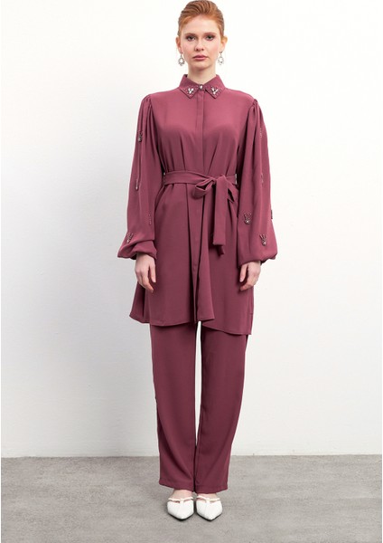 Leora Tunik Pantolon Takım - Gül Kurusu