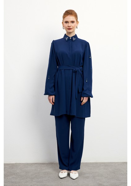 Leora Tunik Pantolon Takım - Indigo