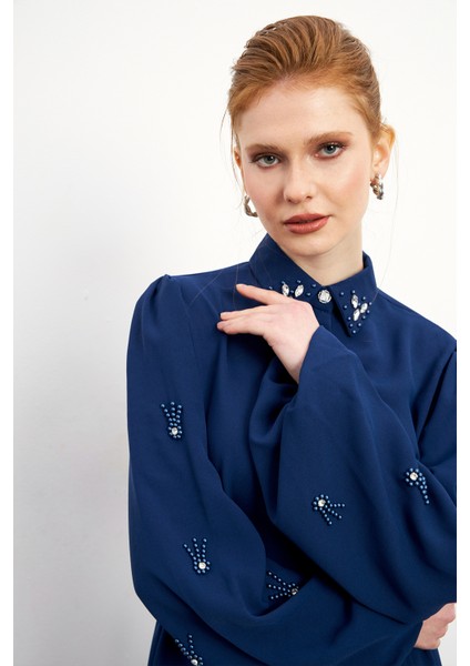 Leora Tunik Pantolon Takım - Indigo