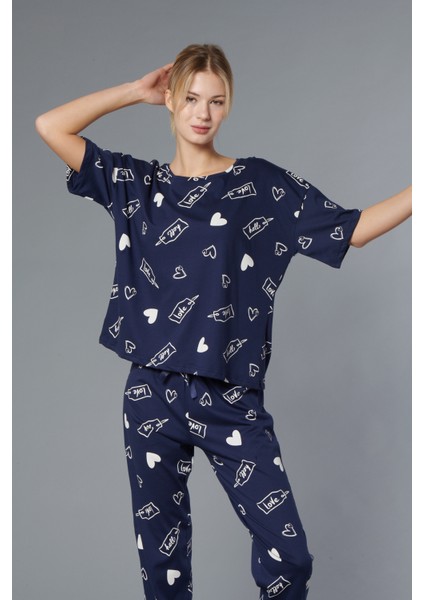 %100 Pamuk Kadın Pijama Takımı - Oversize 4 Mevsim [2025- Sprıng]