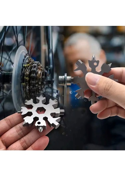 2 Adet Kar Tanesi Çelik Taşınabilir Çok Amaçlı Tornavida Takımı/ Konserve Şişe Açıcı 18 In 1 modelleri