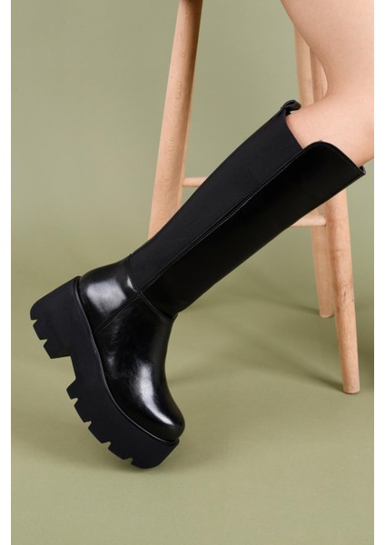 Jaren Kadın Kalın Topuklu Dalgıç Kumaşlı Siyah Çizme fiyatları