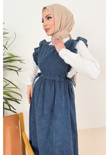 Fıfır Kol Kuşaklı Kot Jile 1373 - Mavi