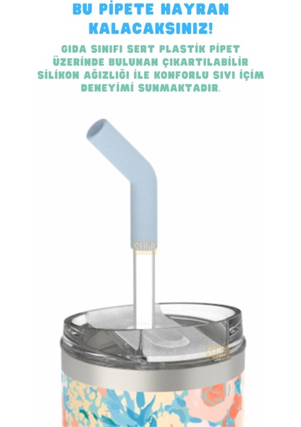 590ML Desenli Pipetli/pipetsiz Çift Kullanım Tumbler Kahve Bardağı/mug Paslanmaz Çelik Termos fiyatları