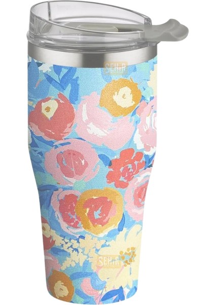 590ML Desenli Pipetli/pipetsiz Çift Kullanım Tumbler Kahve Bardağı/mug Paslanmaz Çelik Termos modelleri