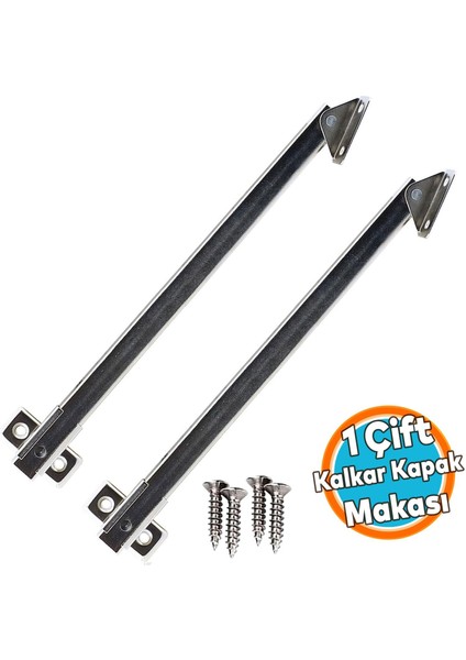 Kalkar Kapak Makası Dolap Çekmece Metal 25 cm Sessiz Açma Kapama Amortisör Piston 1 Çift
