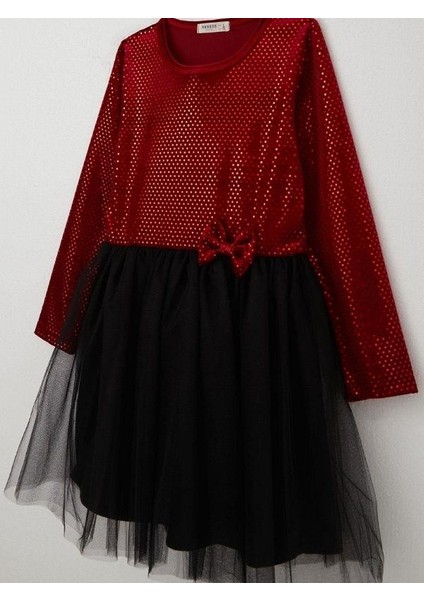 Kız Çocuk Parlak Kumaş Tütülü Elbise modelleri