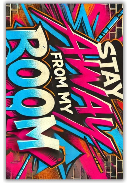 Uzak Dur Sloganlı Genç Odası Halısı Yıkanabilir Kaymaz Tabanlı Halı Yazlık Halısı fiyatları