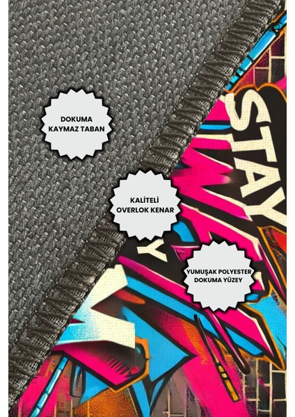 Uzak Dur Sloganlı Genç Odası Halısı Yıkanabilir Kaymaz Tabanlı Halı Yazlık Halısı indirimleri