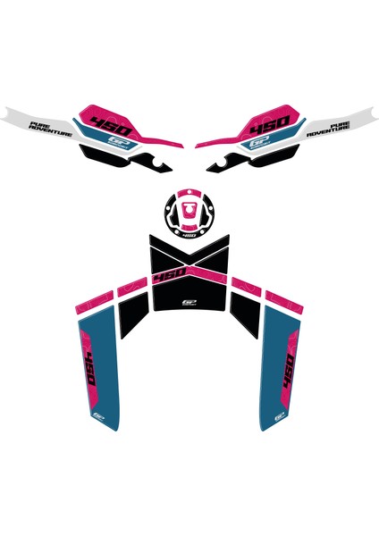 Cf Moto 450 mt 2024 Uyumlu Tank Pad Seti Mavi